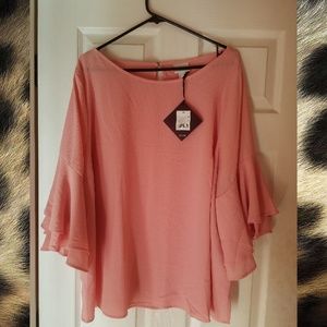 NWT Ava & Viv plus size ruffle sleeve blouse